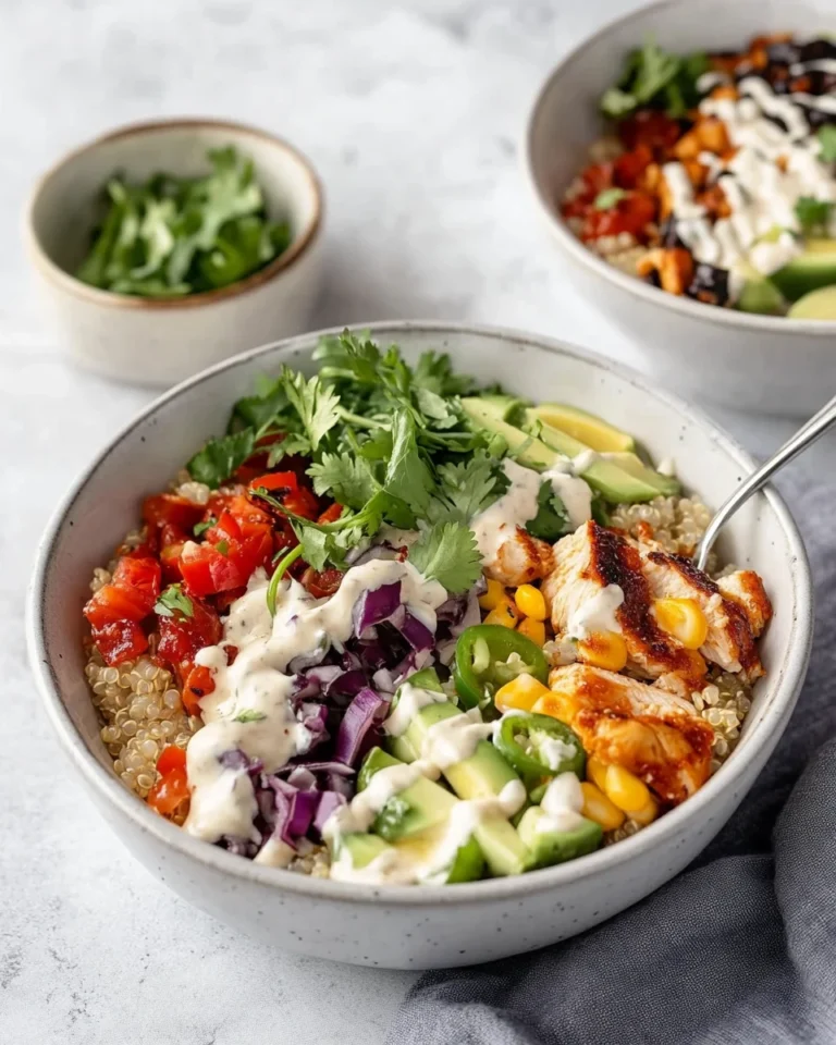 BBQ Ranch Chicken Quinoa Bowls