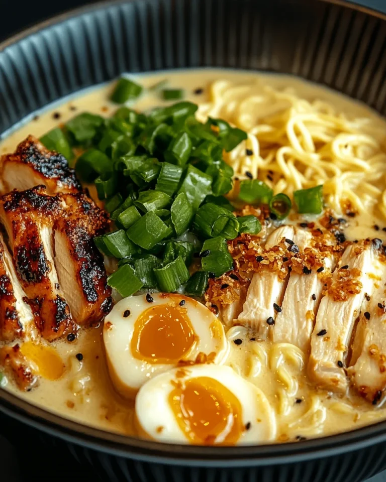 Fiery Chicken Ramen with Creamy Garlic Sauce