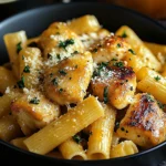 Garlic Butter Chicken with Rigatoni and Parmesan