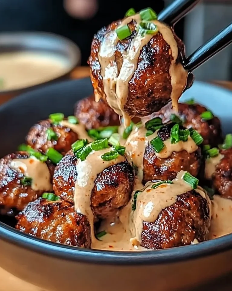 Korean BBQ Meatballs with Spicy Mayo Dip