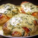 Mozzarella Chicken in Basil Cream Sauce