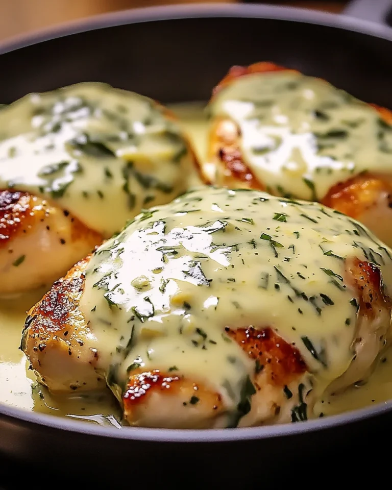 Mozzarella Chicken in Basil Cream Sauce