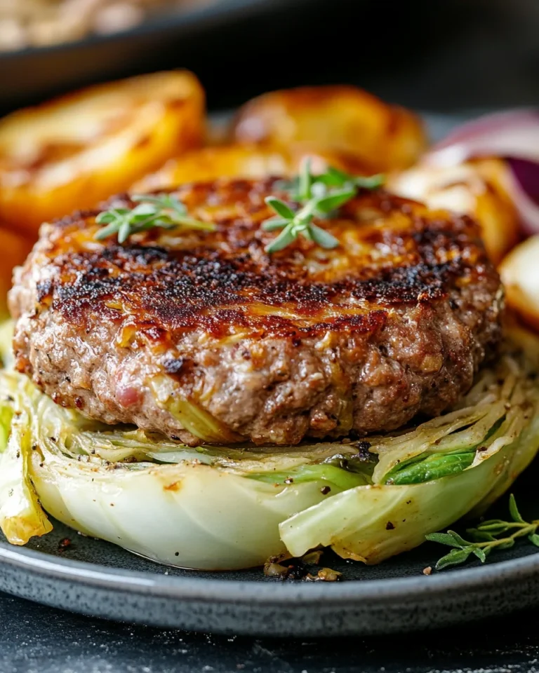 Baked Cabbage Nest Burgers