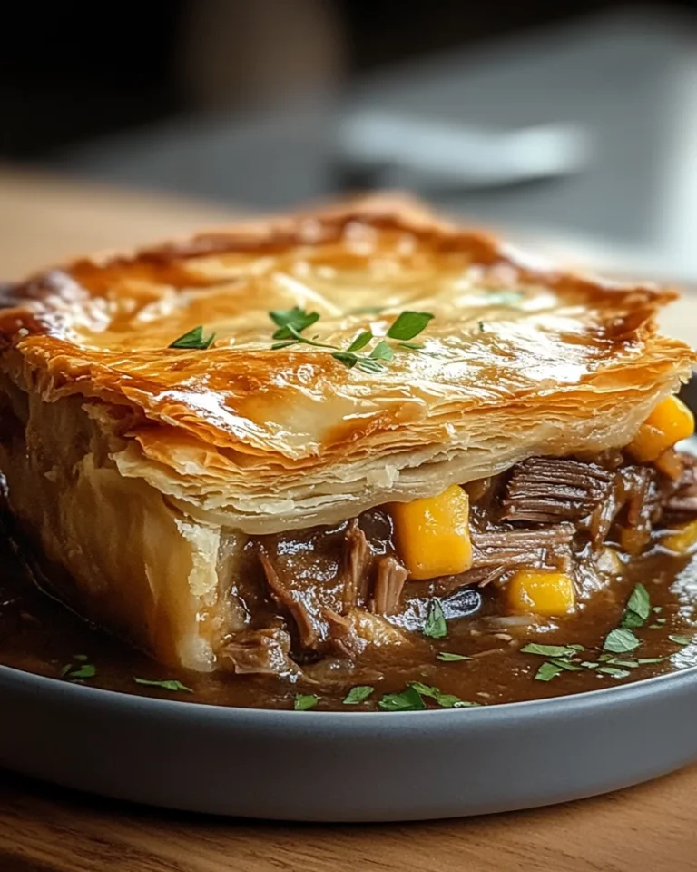Brisket Pot Pie with Cheddar and Monterey Jack
