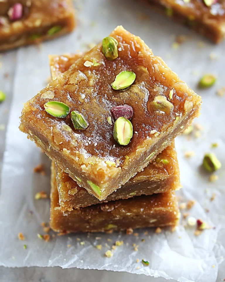 Brown Butter and Honey Pistachio Cookie Bars