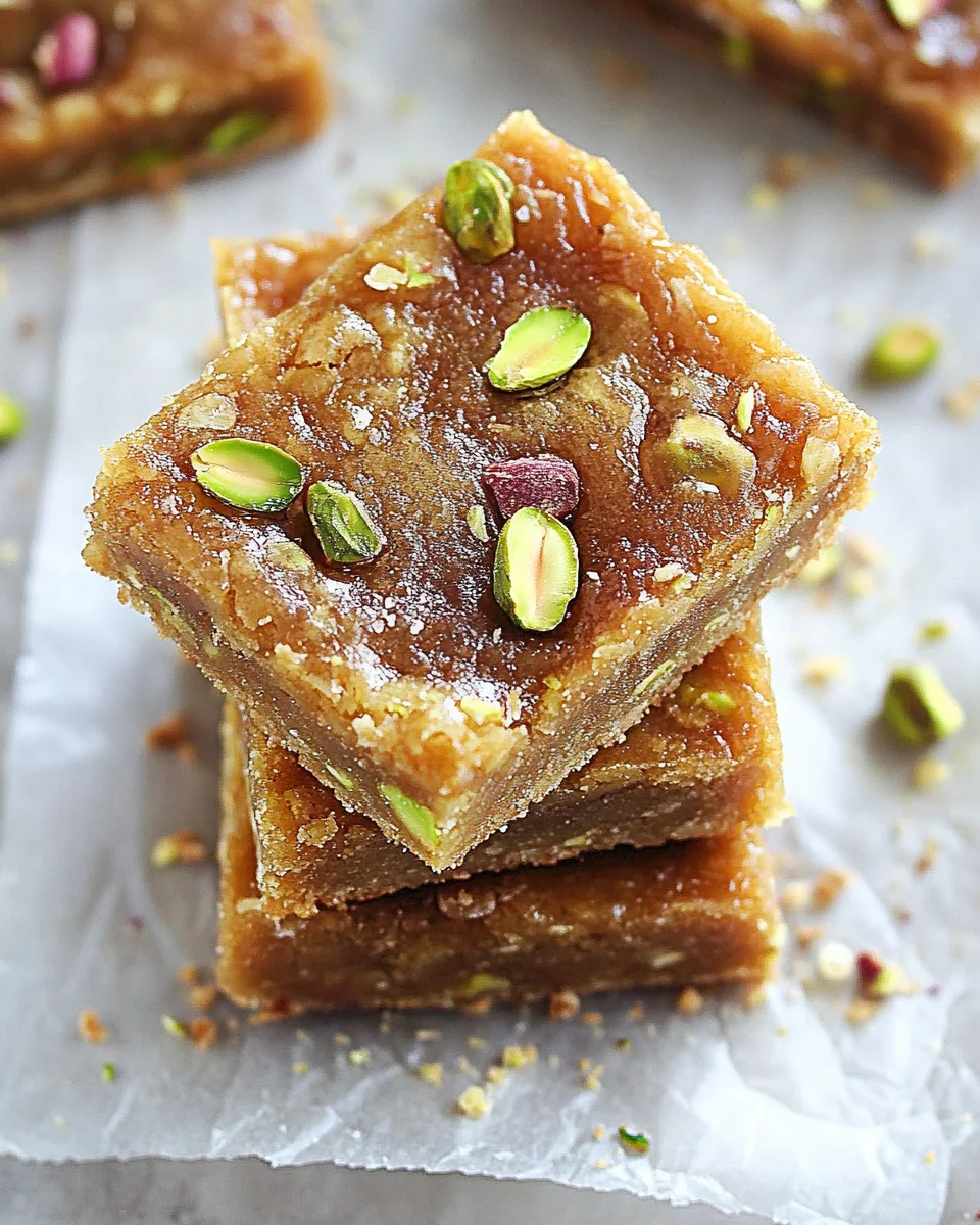 Brown Butter and Honey Pistachio Cookie Bars