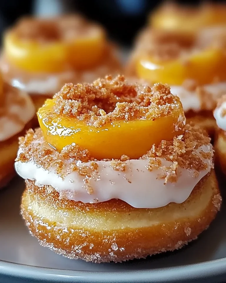 Classic Peach Cobbler Cheesecake Donuts