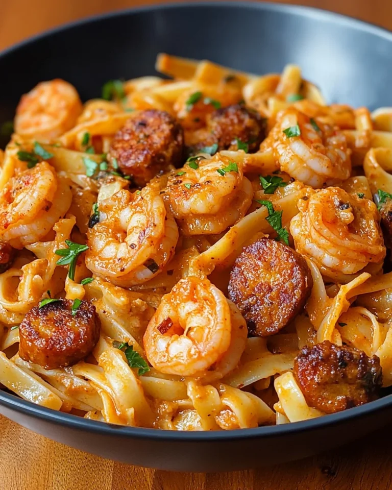 Creamy Cajun Shrimp Pasta with Sausage