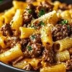 Creamy Garlic Beef Pasta