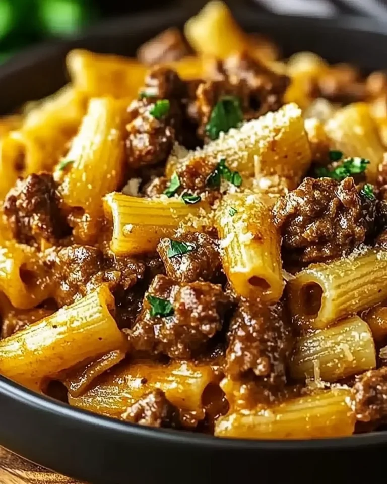 Creamy Garlic Beef Pasta