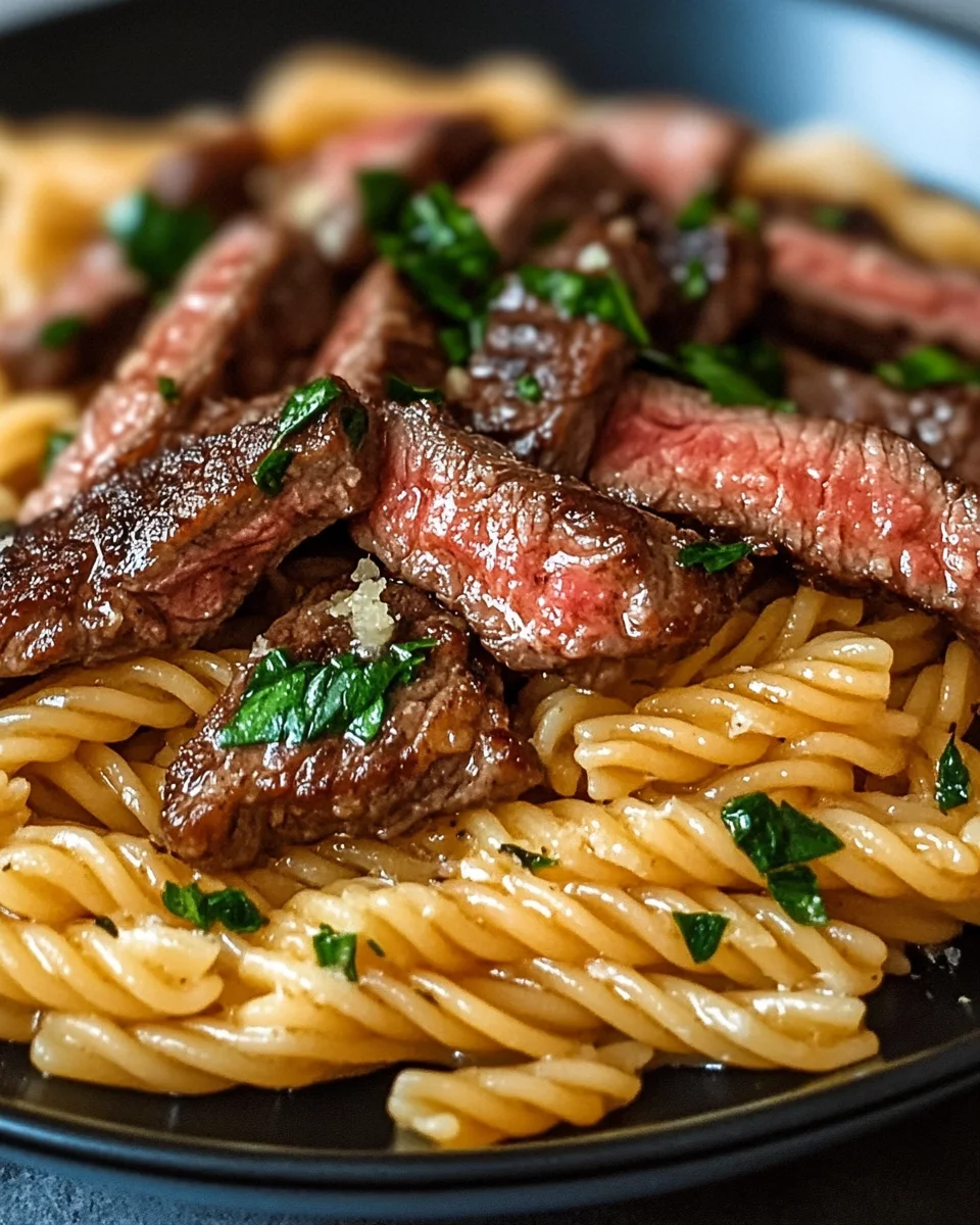 Garlic Butter Steak Pasta