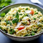 Lemony Orzo with Spring Vegetables, Garlic, and Herbs