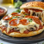Pepperoni Mushroom Pizza Burger