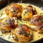 Skillet Chicken Thighs with Cream Sauce