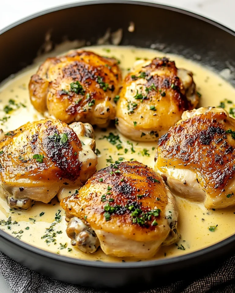 Skillet Chicken Thighs with Cream Sauce