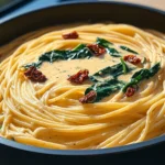 Spaghetti & Spinach with Sun-Dried Tomato Cream Sauce