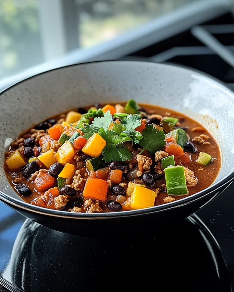 Turkey Chili with Veggies and Black Beans