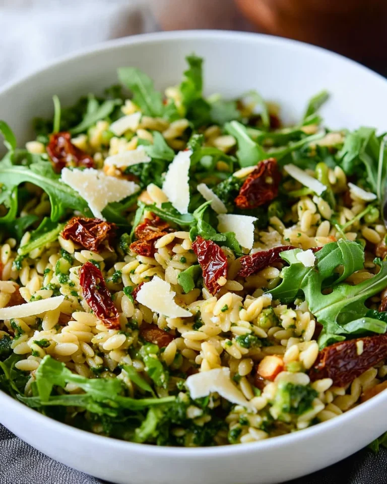 sun dried tomato orzo pesto salad