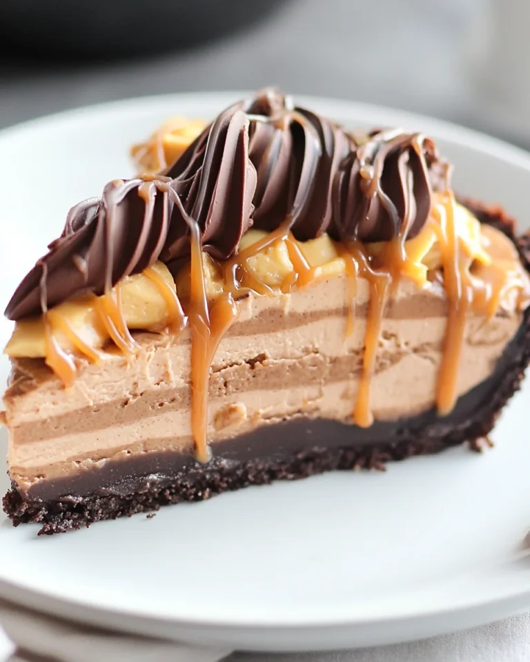 Chocolate Peanut Butter Caramel Mousse Pie