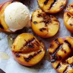 Grilled Peaches with Vanilla Ice Cream