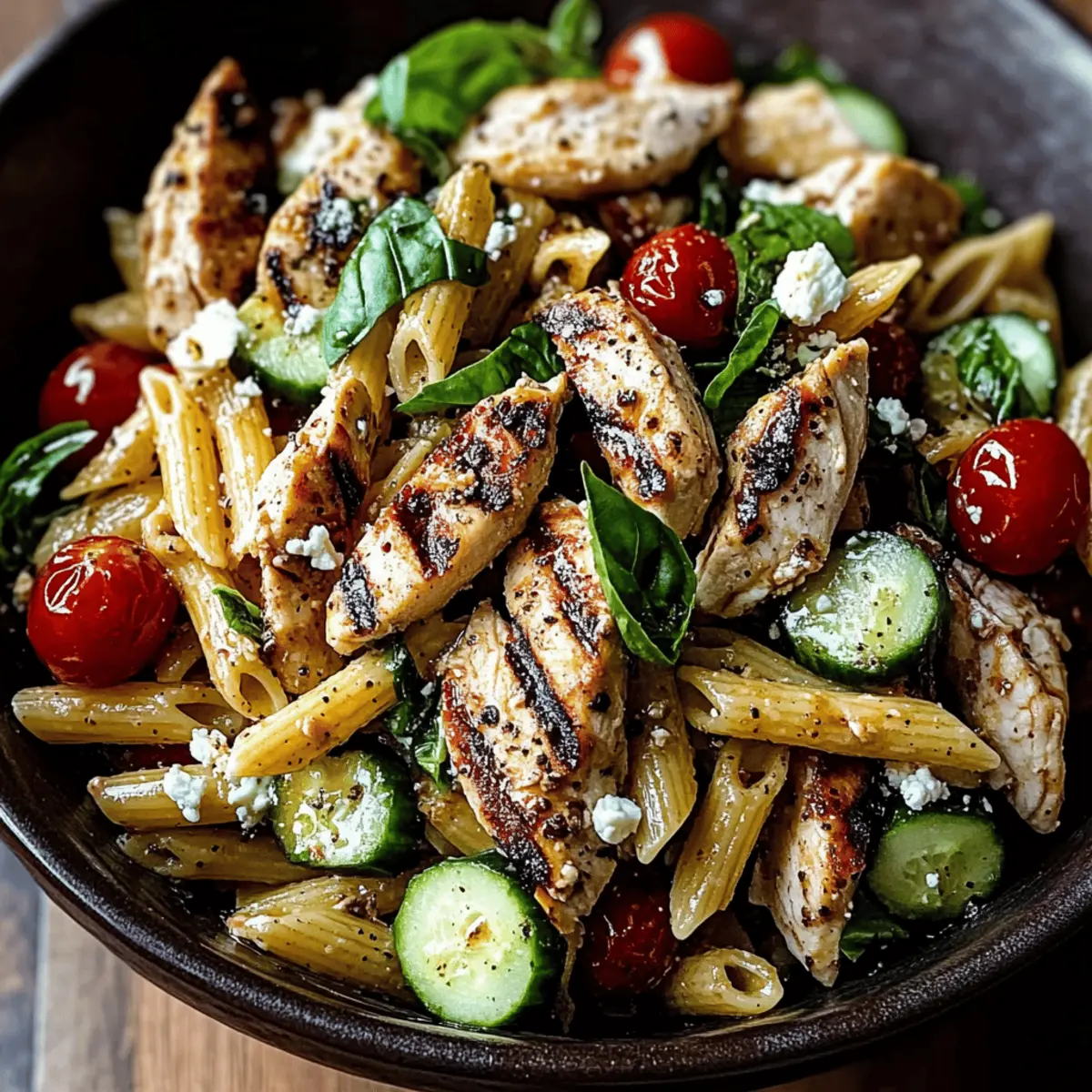Grilled Chicken Pasta Salad with Balsamic Vinaigrette