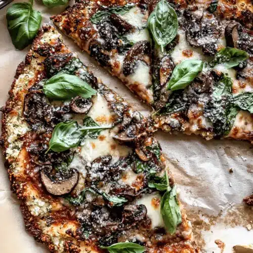 Cauliflower Crust Pizza with Mushrooms