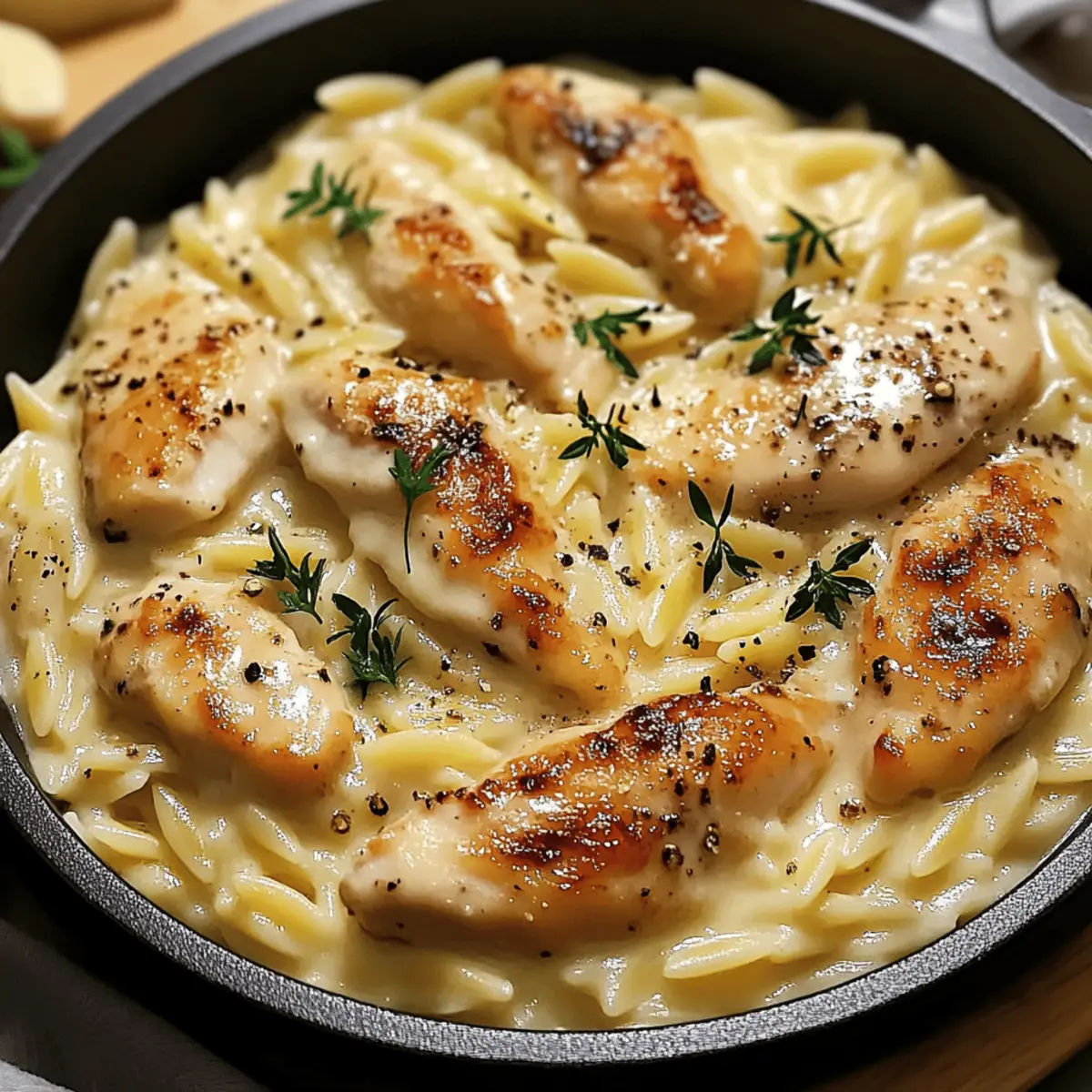 Creamy Orzo With Chicken
