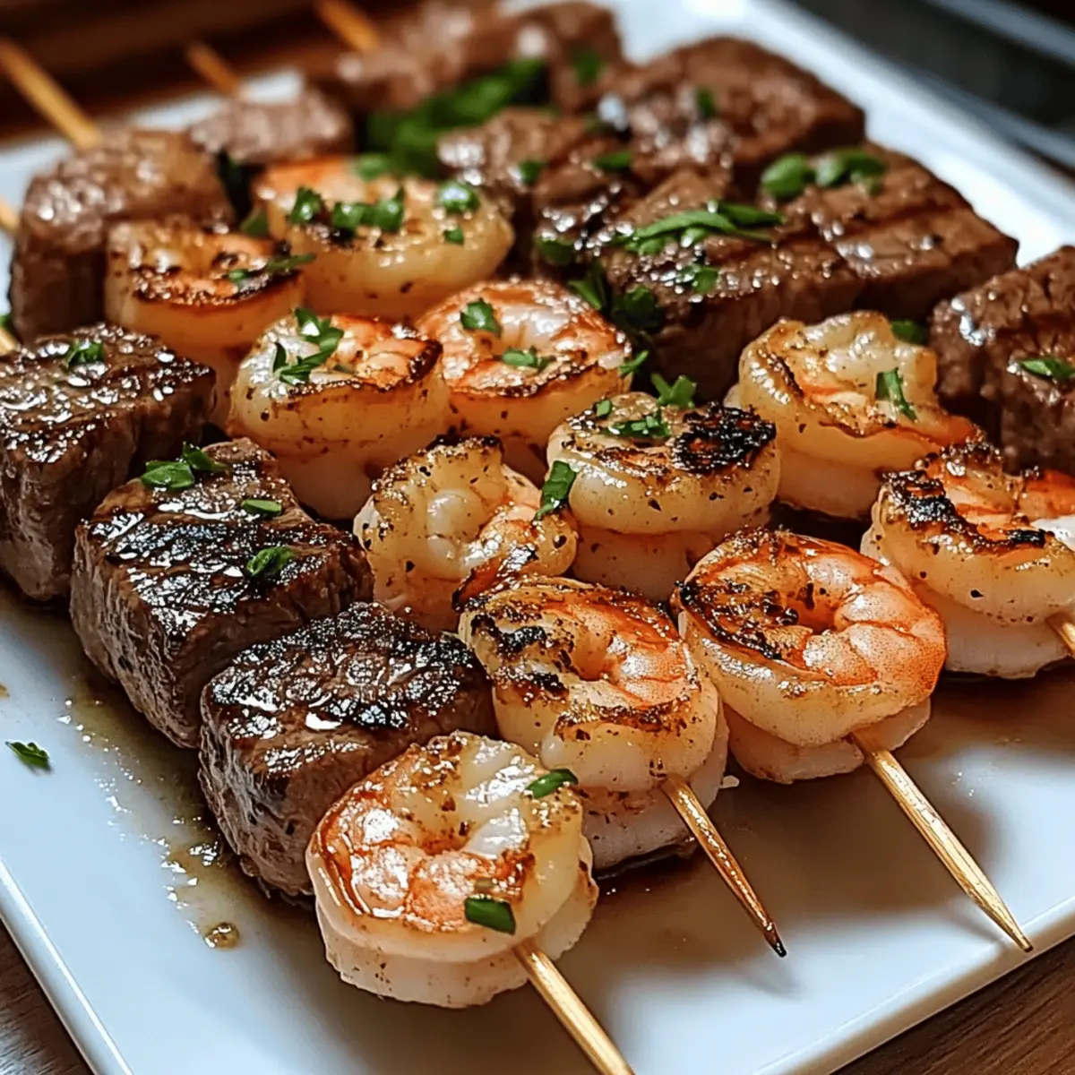 Grilled Steak and Shrimp Skewers