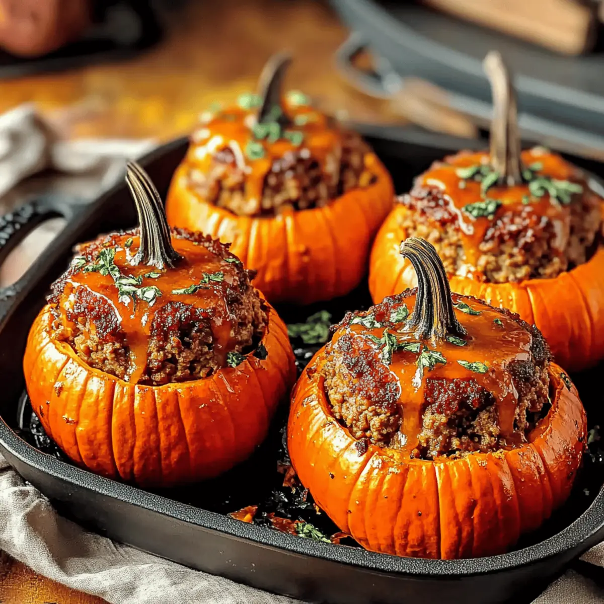 Meatloaf Stuffed Mini Pumpkins