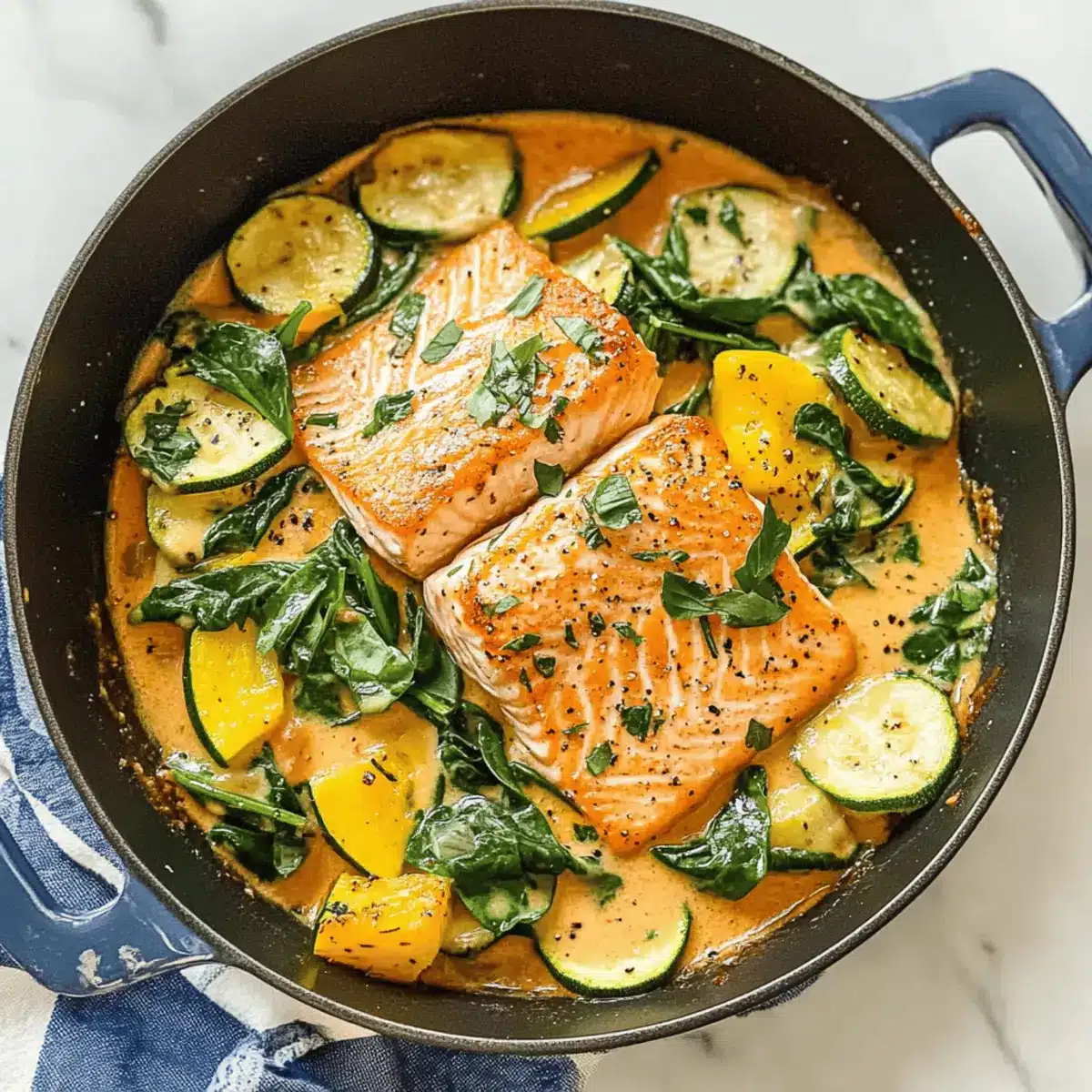 One Pot Creamy Skillet Salmon