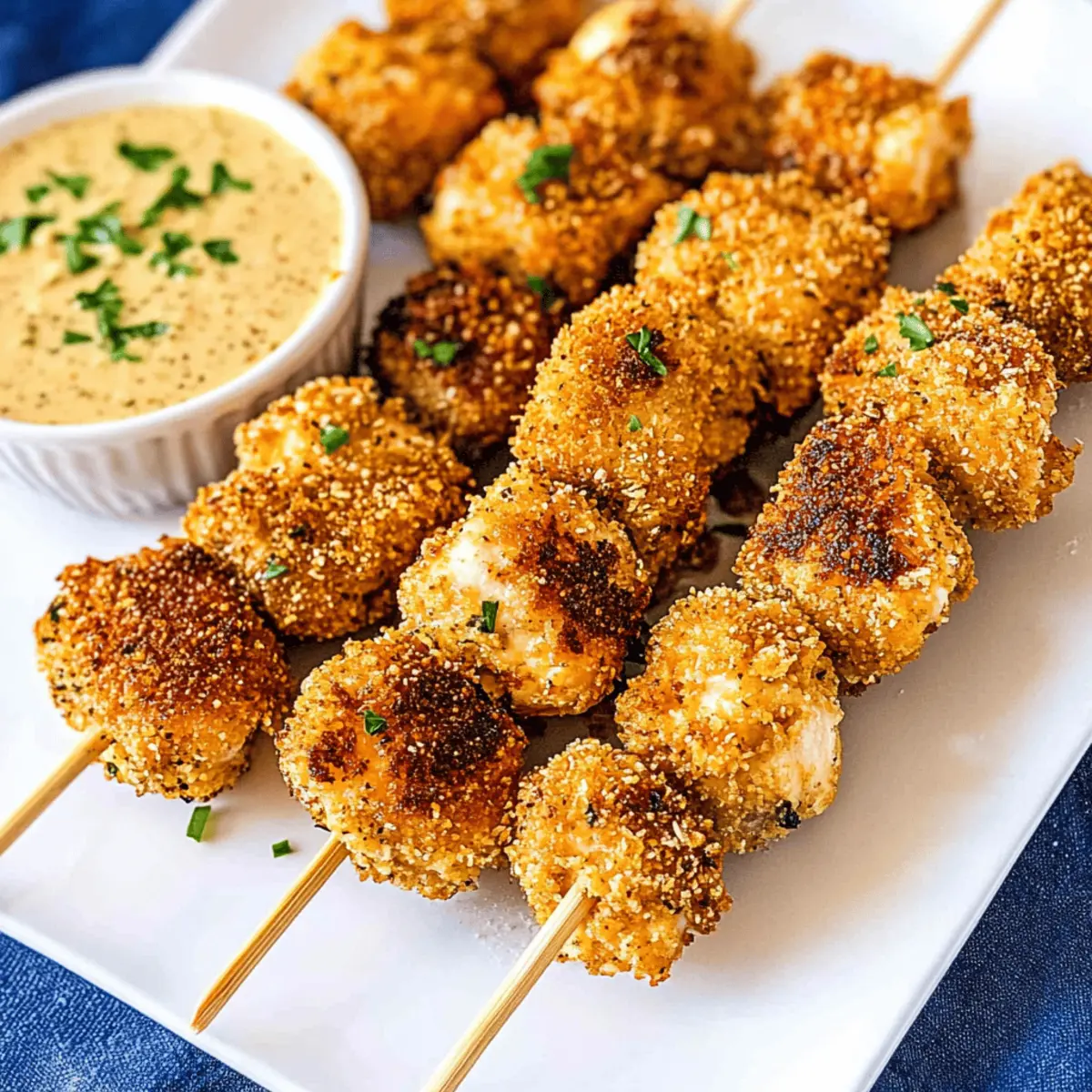 Breaded Dijon Chicken Skewers