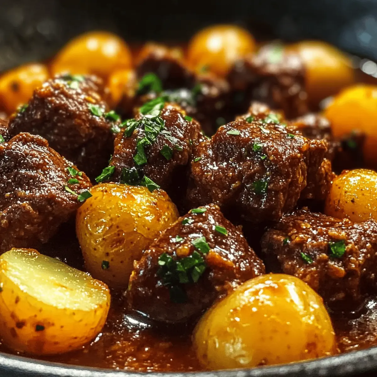 Slow Cooker Garlic Beef Bites
