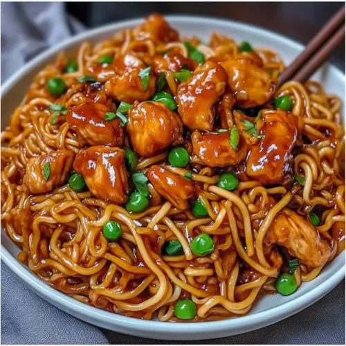Sticky Garlic Chicken Noodles