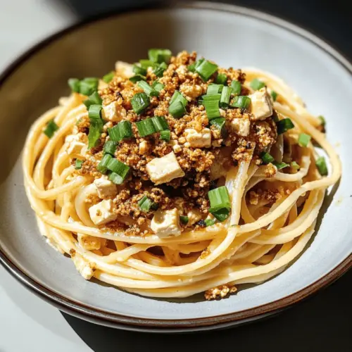 Spicy Miso Pasta with 5-Spice Tofu Crumble