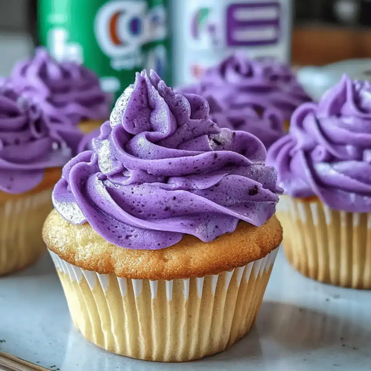 Ube Cupcakes with Purple Frosting