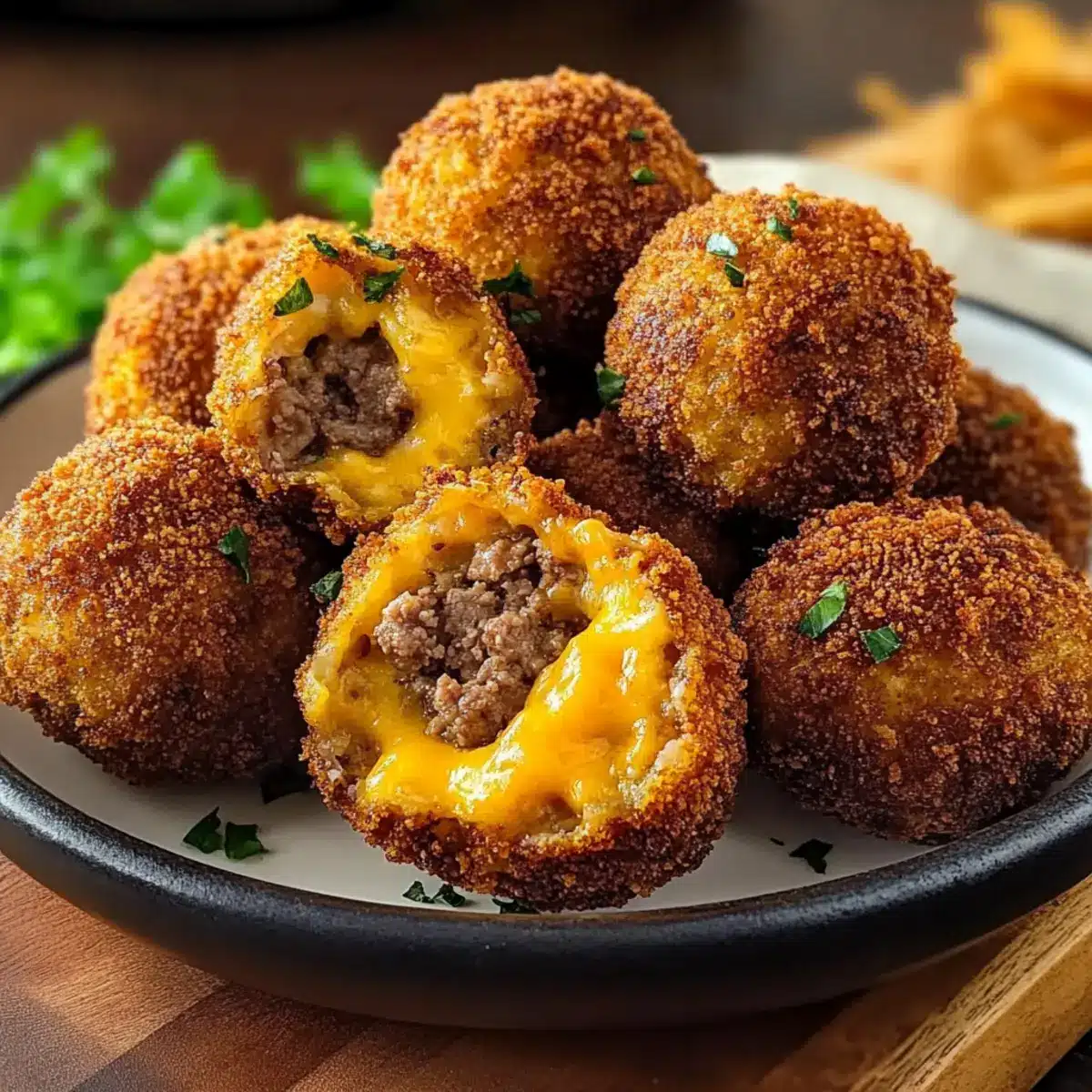 Crispy Beef & Cheese Potato Balls