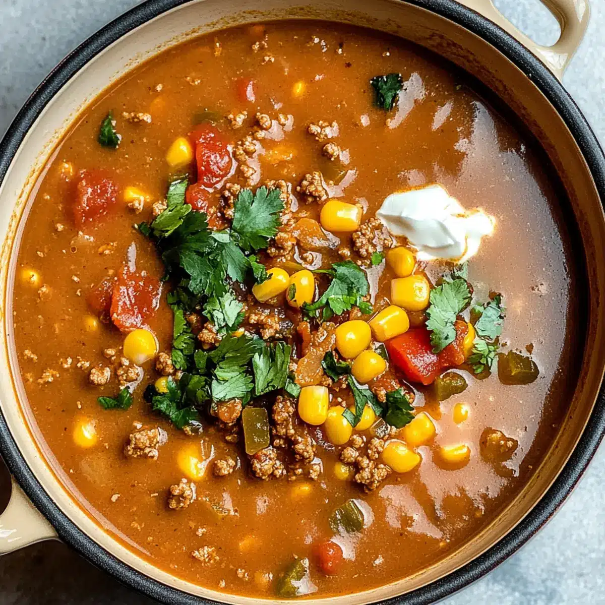 Ground Beef Enchilada Soup