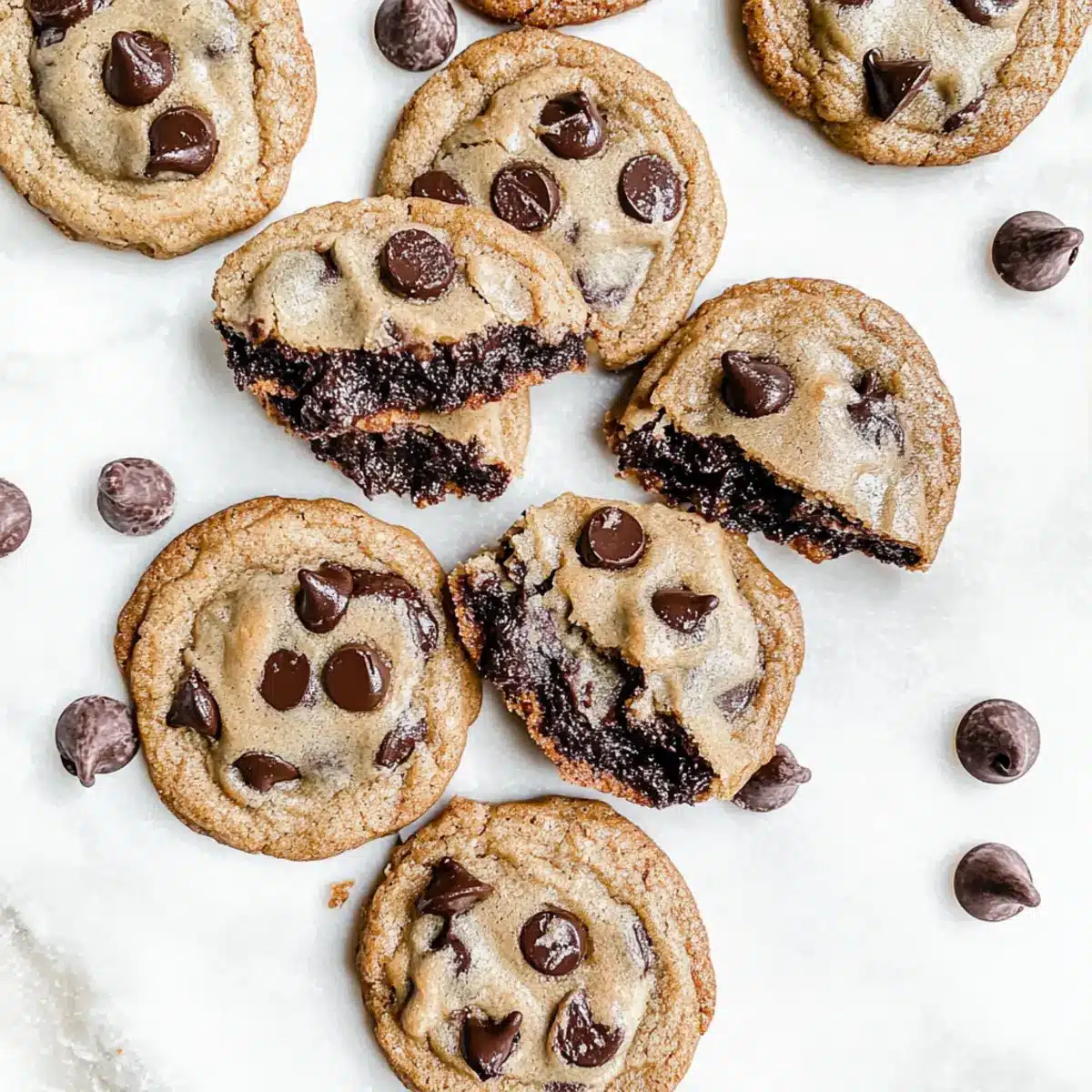 Brownie Stuffed Chocolate Chip Cookies