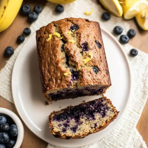 Zesty Lemon Blueberry Banana Bread
