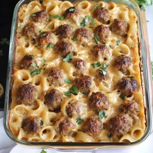 Swedish Meatball Pasta Bake