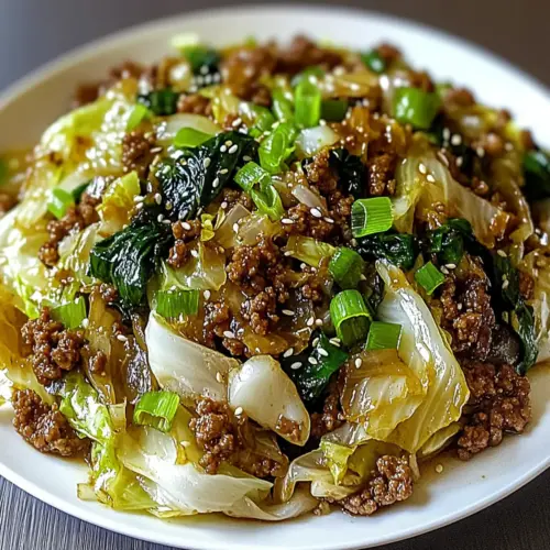 Chinese Ground Beef and Cabbage Stir-Fry