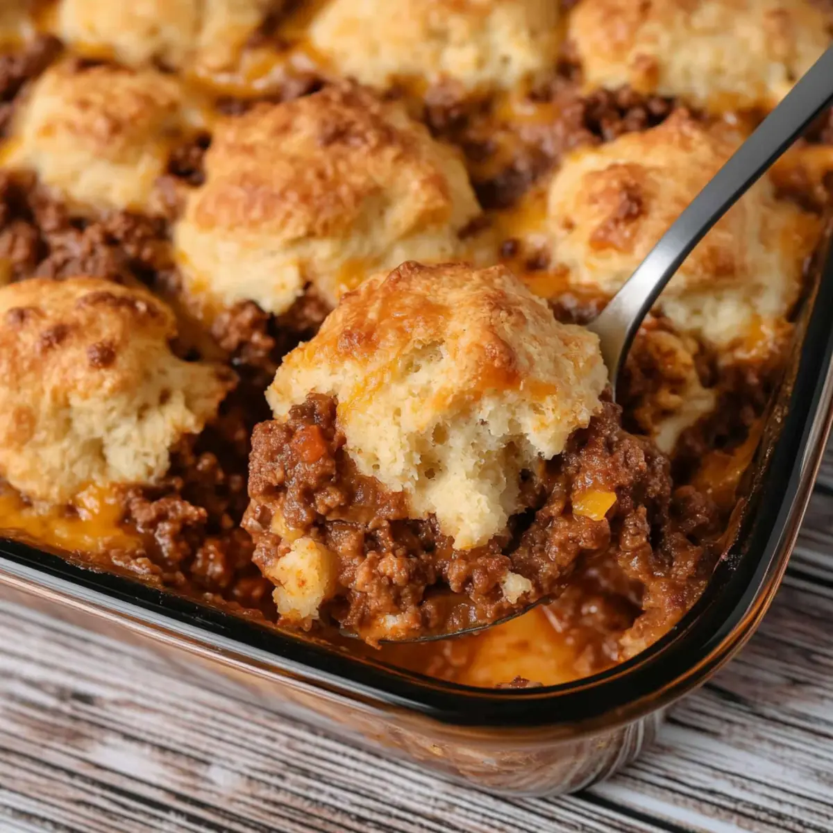 Sloppy Joe Biscuit Casserole