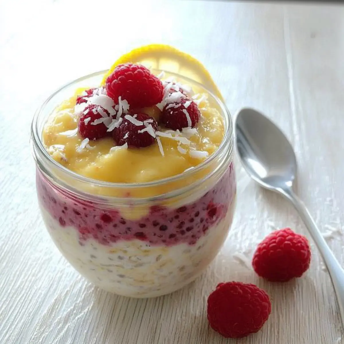 Lemon, Raspberry and Coconut Overnight Oats