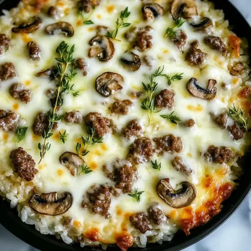 Beef & Mushroom Rice Bake