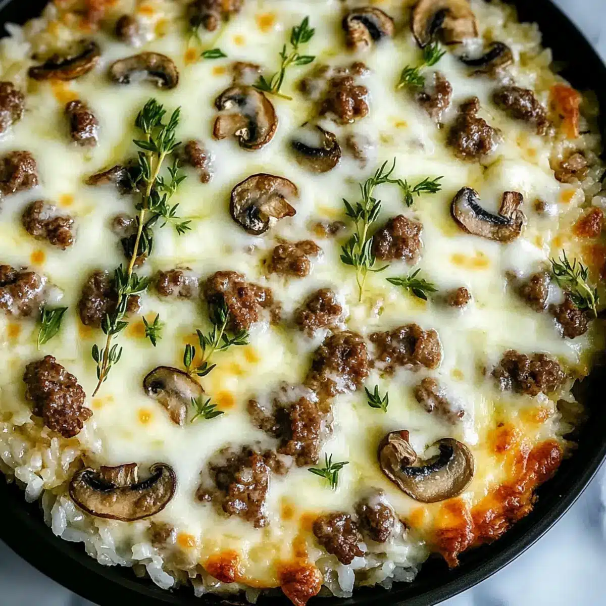 Beef & Mushroom Rice Bake