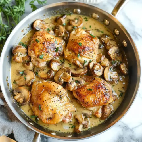 Skillet Mushroom Chicken Thighs