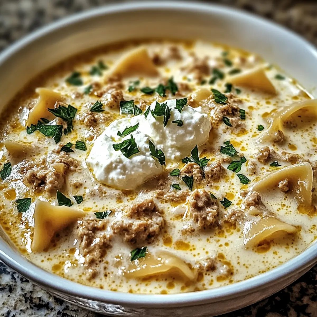 Alfredo Lasagna Soup