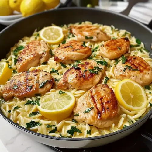 One Pot Lemon Chicken and Orzo