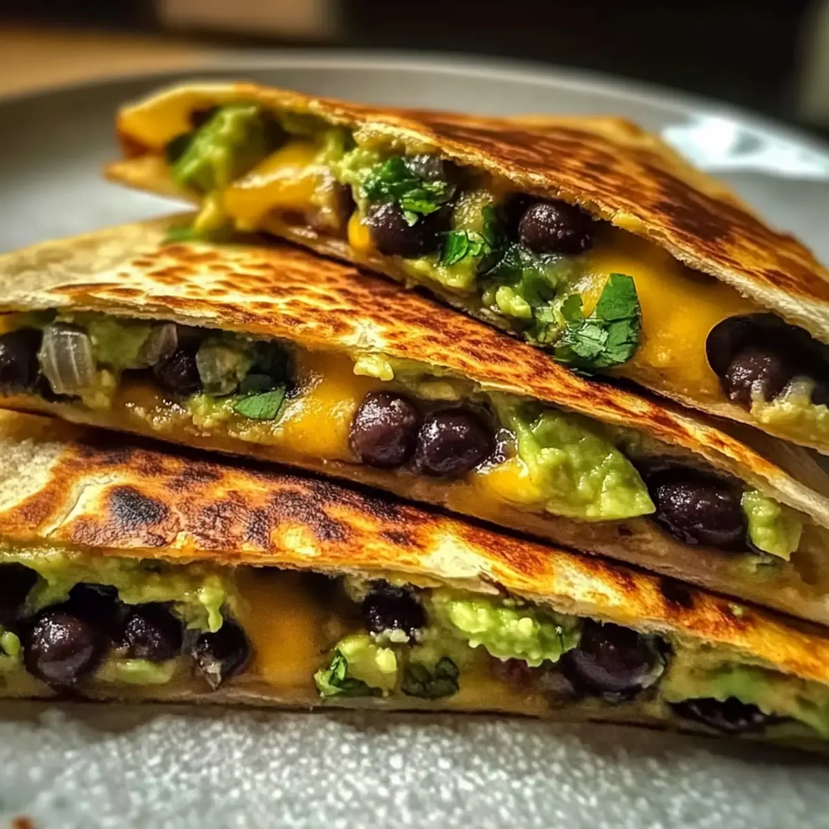 Vegetarian Avocado & Black Bean Quesadilla