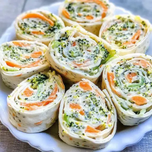 Vegan Veggie Pinwheels with Broccoli and Carrots
